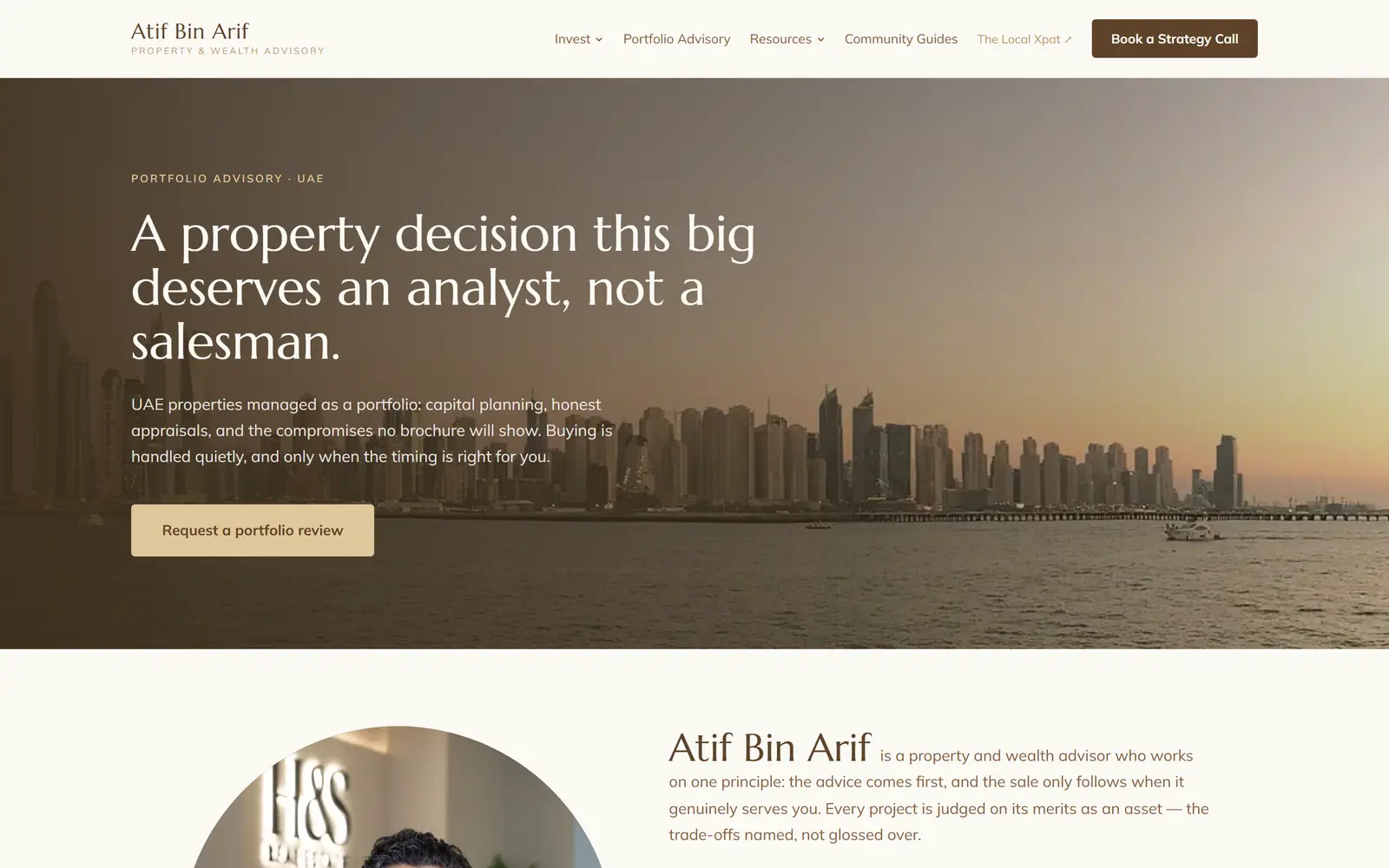 realestate.atifbinarif.com on a desktop