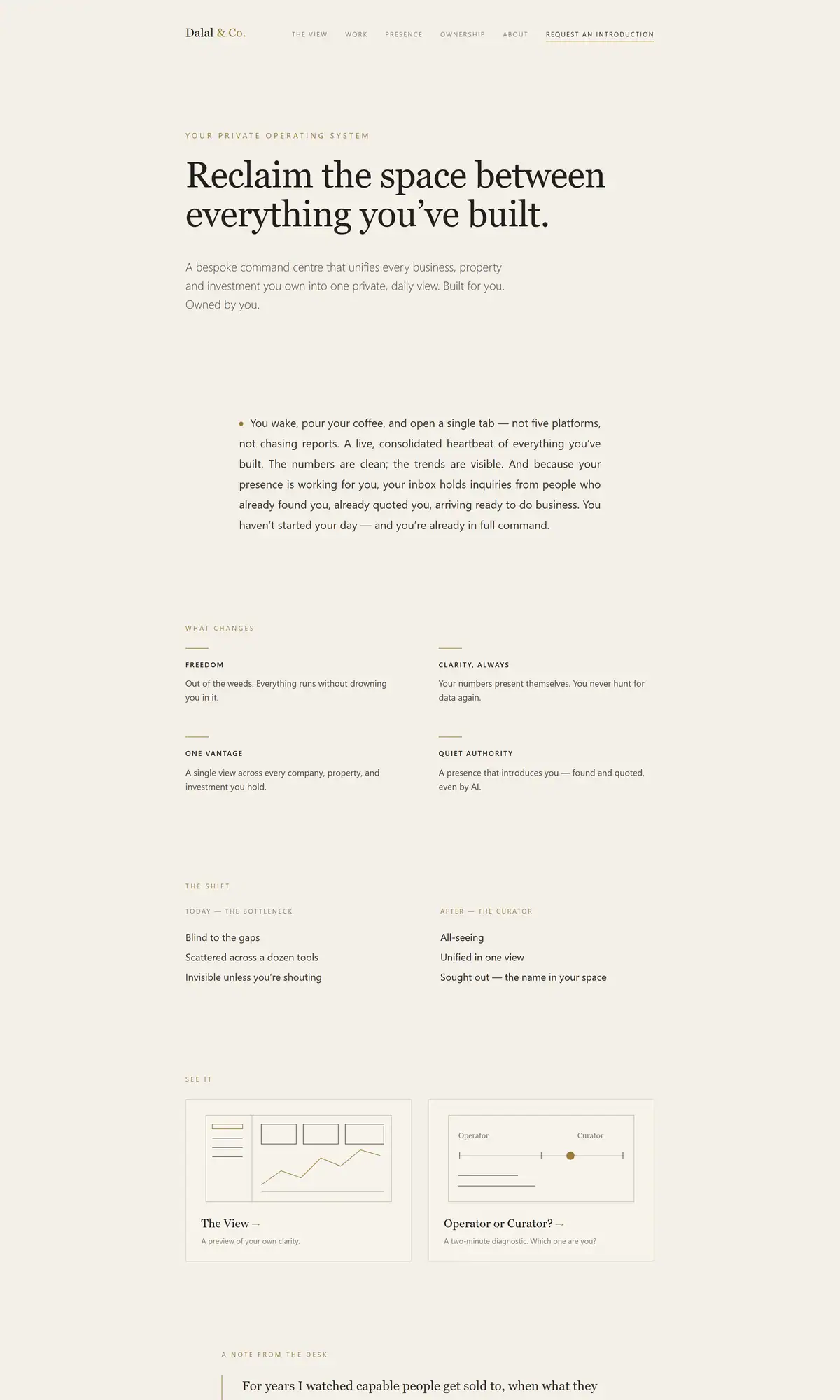 dalalandco.com, the page, scrolling