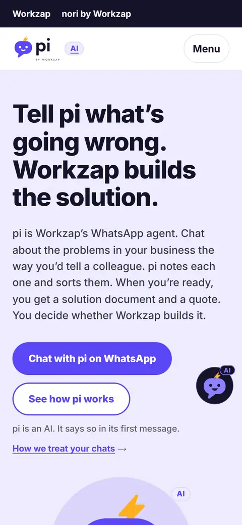 workzap.ai/pi on a phone