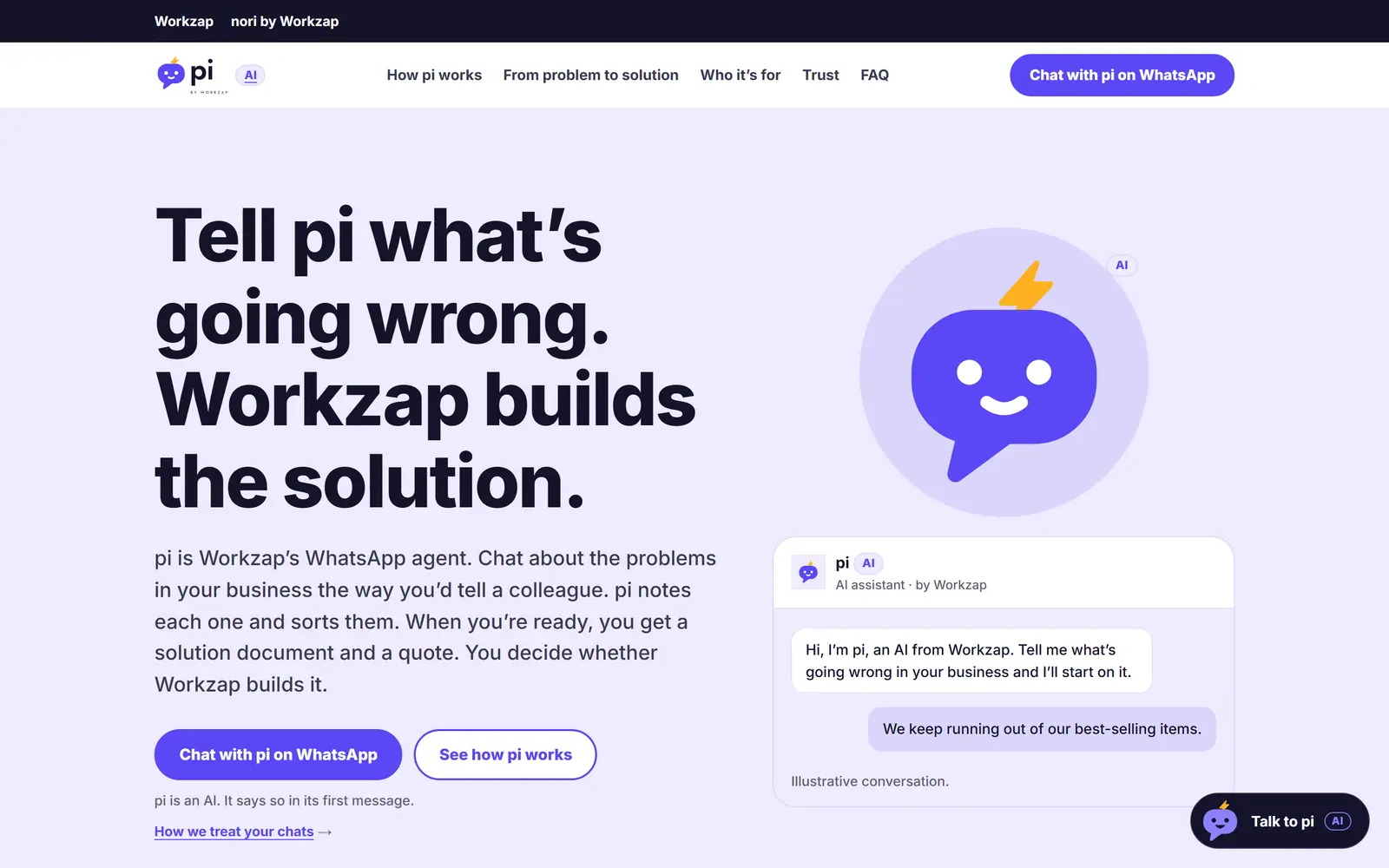 workzap.ai/pi, the first screen