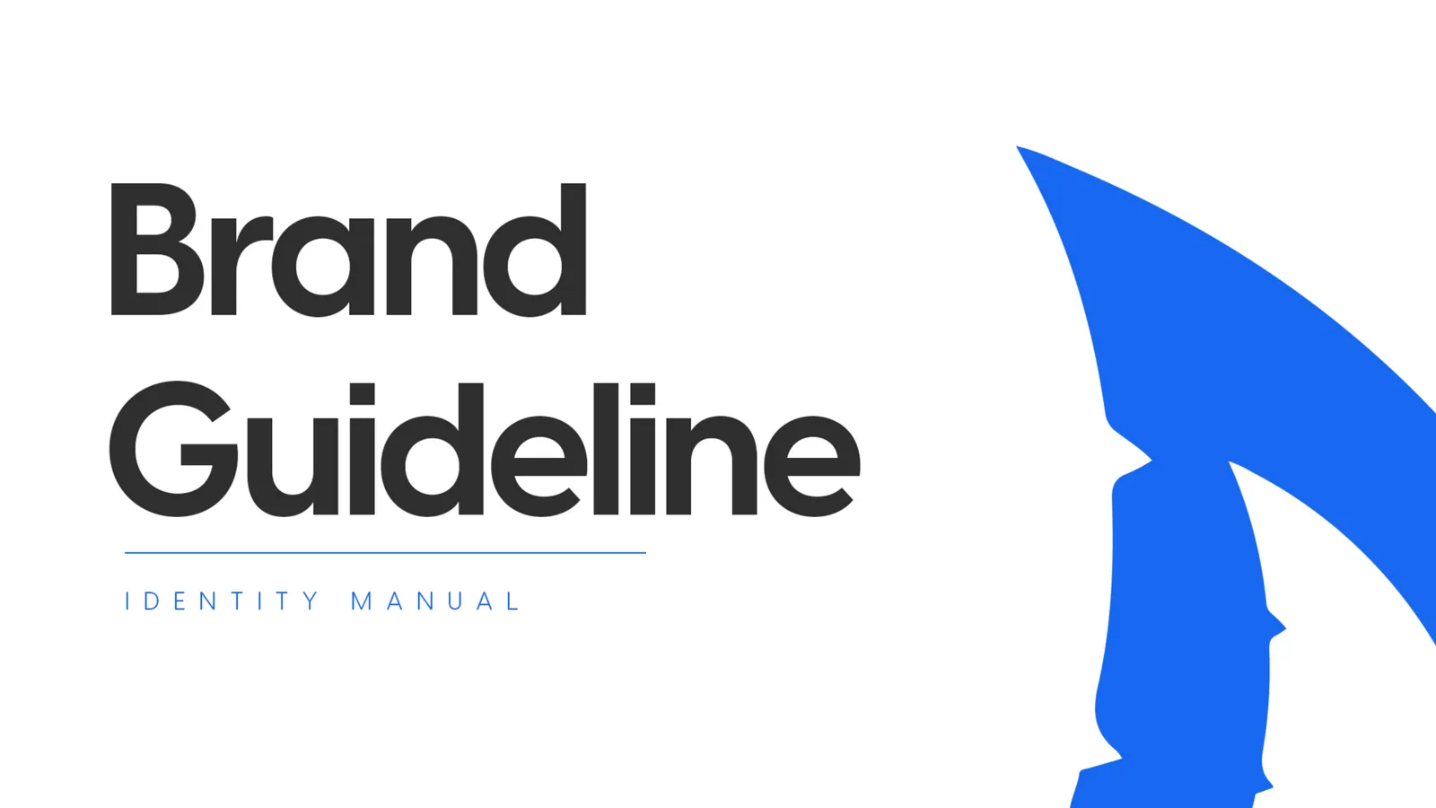 PhoneShark brand guideline cover: the words Brand Guideline beside a large blue shark-fin mark